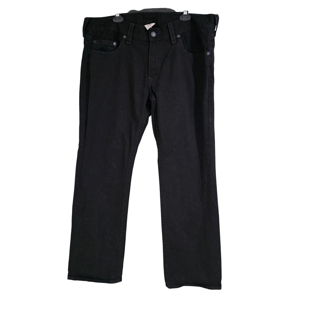 True Religion vintagey2k Bobby Jeans Mens 40 Black Straight Leg Denim